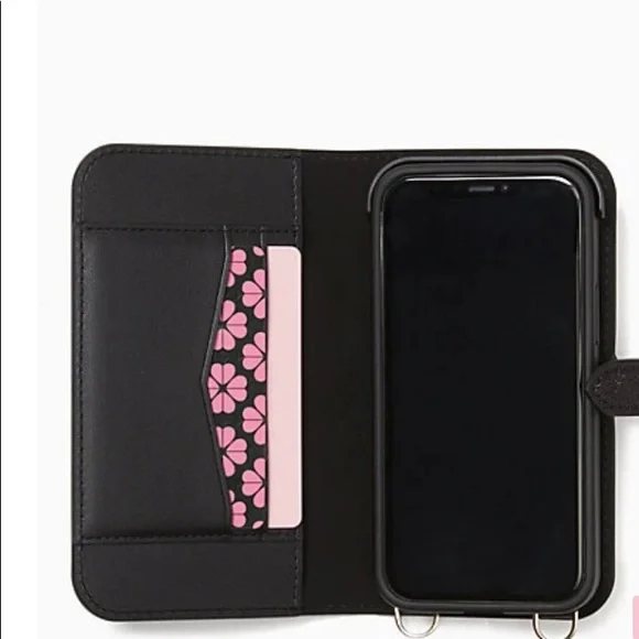 Kate Spade Glitter iPhone 12 mini removable magnetic case/card snap Crosby - Picture 6 of 16